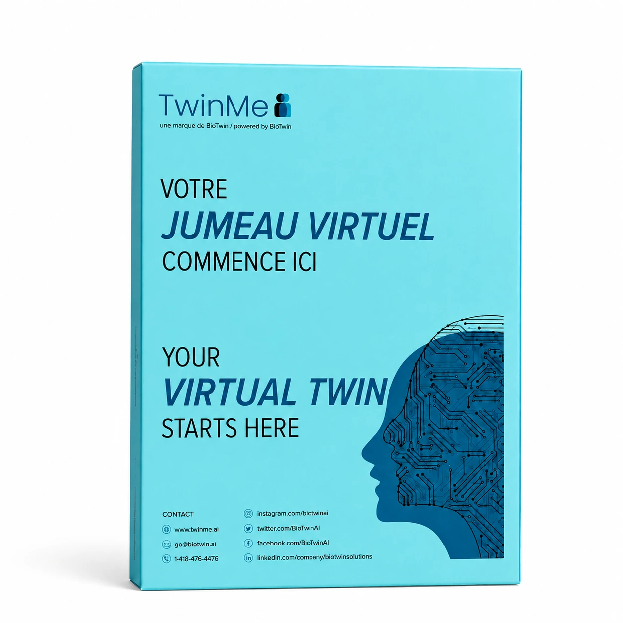 TwinMe at-home biological wellness kit packaging